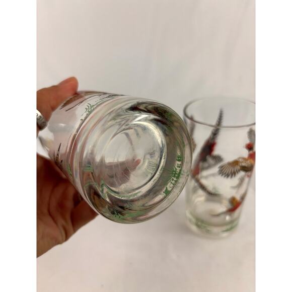 Vintage Set of 2 Pheasant Highball Glasses Mid-Century Barware 1960s - Picture 5 of 16